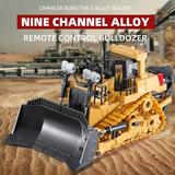 JLLOM RC Bulldozer Construction Toy Remote Control with Light Sound Metal Shovel NEW