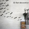 12Pcs/set 4SIZE 3D Bats Sticker Halloween Party Supplies Reusable Decorative Scary Wall Decal for Home Decor DIY Wall Decal