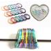 Candy Color Nail Art Striping Tape Lines 21 Rolls Laser Mermaid Nail Stripe Self-Adhesive Nail Stickers Purple Blue Nail Decals Nail Decoration