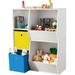 SONGMICS Toy Storage Organizer with Compartments Shelves and Fabric Bins for Kids Room Playroom White