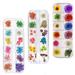 WOXINDA Number Decals for Nails Kids Nail Wraps Glitter Nail Accessories 12 Grid Box Manicure Dry Flower Handmade DIY Nail Patch Dry Flower Embroidered Snowball