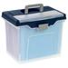 CintBllTer Large Mobile File Box Letter Size 11 5/8in.H x 13 3/6in.W x 10in.D Clear/Blue 110988