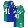 Mitchell & Ness Dirk Nowitzki Herren Blau/Grün Dallas Mavericks Hardwood Classics 1998/2019 Split Swingman Trikot