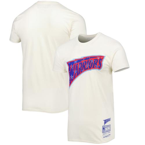 Cremefarbenes Mitchell & Ness Golden State Warriors Hardwood Classics Americana Freedom T-Shirt für Herren