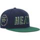 "Casquette ajustée Mitchell & Ness bleu marine/vert Miami Heat 15e anniversaire Hardwood Classics Grassland pour hommes - Homme Taille: 7"