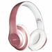 Wireless Bluetooth Headphone Foldable Stereo Earphone Super Bass Headset Mic Rose Gold Color