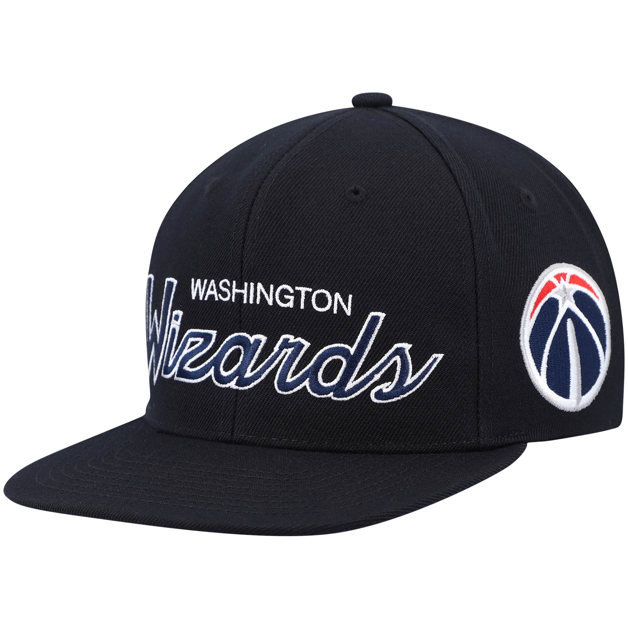 "Mitchell & Ness Washington Wizards Hardwood Classics Script 2.0 Snapback-Mütze für Herren, Schwarz" Image