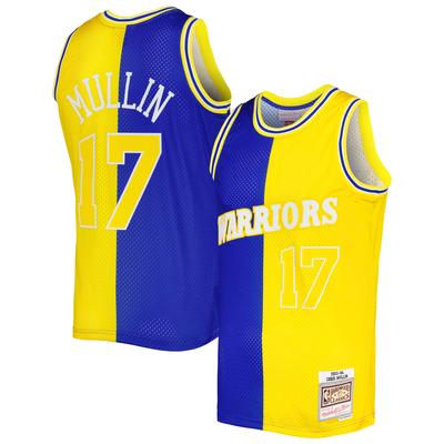 Mitchell & Ness Chris Mullin Royal/Gold Golden State Warriors Hardwood Classics 1993/94 Split Swingman-Trikot für Herren Image