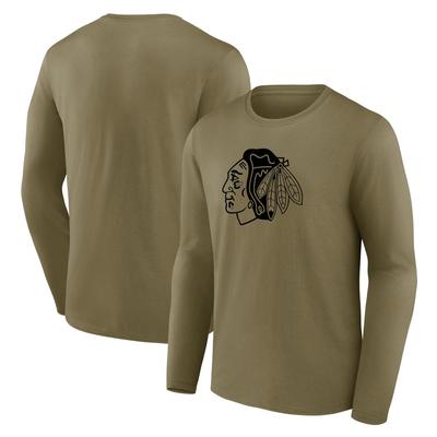 Chicago Blackhawks Fanatics Branded Mono Logo Graphic Langarm-T-Shirt – Herren Image