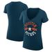 Women's G-III 4Her by Carl Banks Navy Houston Astros City Graphic V-Neck Fitted T-Shirt