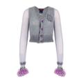 Women's Grey / Silver Grey Handmade Cashmere Knit Cardigan Large Andreeva