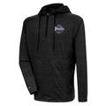 Men's Antigua Heather Black 2024 Winter Classic Spikes Raglan Quarter-Zip Hoodie