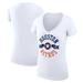 Women's G-III 4Her by Carl Banks White Houston Astros City Graphic V-Neck Fitted T-Shirt