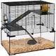 3 Tiers Hamster Cage, Gerbil Cage with Ramps, Exercise Wheel