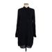 ADAM by Adam Lippes Casual Dress - Shift Mock Long sleeves: Black Solid Dresses - Women's Size 6