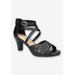 Wide Width Women's Crissa Casual Sandal by Easy Street in Black (Size 9 W)