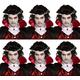 6x Vampire Wig Male Two Tone Black wig with White Streaks Halloween Spooky Scary Fancy Dress Party Costume Accessory