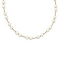 14ct Yellow Gold Lobster Claw Closure Bead and 7 8mm White Freshwater Cultured Pearl Necklace Jewelry Gifts for Women - 46 Centimeters