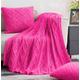 Homiest Hot Pink Cable Knit Throw Blanket 60 x 80 Inch, Twin Lightweight Blanket Acrylic Knitted Throw Blanket with Diamond Texture, Soft & Cozy Blanket Decorative Throw Blanket for Couch Bed Sofa