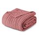 Aormenzy Dusty Pink Cable Knit Throw Blanket Queen Size for Bed Couch Sofa, Super Soft Cozy Knitted Blanket 90" x 90" Bed Blankets Full Size