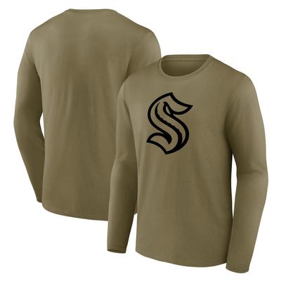 Seattle Kraken Fanatics Branded Mono Logo Graphic Langarm-T-Shirt – Herren Image
