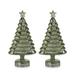 The Holiday Aisle® Frida 12.25" Vintage Light Green LED Holiday Tabletop Trees, Set of 2 /Mercury | 3.5 H x 6.5 W x 6.5 D in | Wayfair