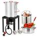 WhizMax 30-Quart Propane Outdoor Turkey Fryer Kit Seafood Crawfish Fish Aluminum Boiler Steamer Cooking Pot