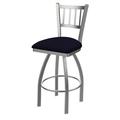 Holland Bar Stool 25 in. Contessa Swivel Outdoor Counter Stool with Breeze Sapphire Seat Stainless Steel