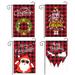 Merry Christmas Garden Yard Flag 12 x 18 Double Sided Polyester Santa Claus Red Black Plaid Tartan Checkered House Flag Banners for Patio Lawn Outdoor Home Decor