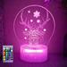 YSTIAN 3D Deer Night Light Table Desk Optical Illusion Lamps 16 Color Changing Lights LED Table Lamp Xmas Home Love Birthday Children Kids Decor Toy Gift