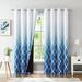 Goory Single Curtain Panel Ombre Color Blackout Window Curtain Grommet Room Darkening Curtain Eyelet Ring Top Bedroom Window Drapes Blue W:52 xL:63