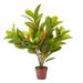 Trademark 36 in. Faux Croton Plant Realistic Croton Natural & Lifelike Imitation Greenery with Weighted Pot