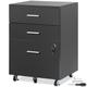 VEVOR 3-Drawer Wood File Cabinet, under Desk File Cabinet for Letter/A4 Size, Mobile Filing Cabinet Printer Stand with Lock and Hanging Rail for Home Office, Black