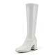 DREAM PAIRS Women's Comfortable Knee High Boots SDKB2231W,WHITE/PATENT/PU Size 9.5/7.5 UK