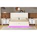 Wrought Studio™ Gergin Queen Upholstered Platform 3 Piece Bedroom Set Upholstered in White | 43 H x 63 W x 84 D in | Wayfair