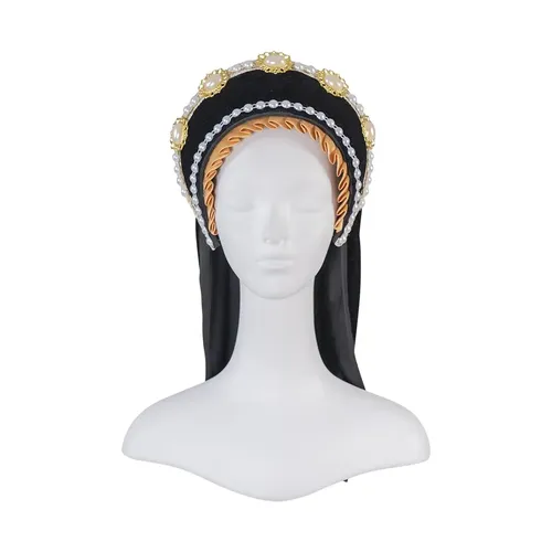 Renaissance Tudor couronne bandeau victorien reine Elizabeth Tudor français capuche Anne Boleyn Cosplay élisabéthain coiffure couronne