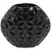 CosmoLiving by Cosmopolitan Aluminum Modern Bud Shape with Geometric Pattern Decorative Vase 14 W x 13 H with Glossy Black Finish