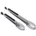 stainless steel food clip 2Pcs Stainless Steel Food Tongs Tip Head Bread Clip BBQ Tong Bread Tongs Kitchen Tools for Meat Steak Seafood (Black 9 Inches & 12 Inches)