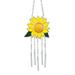 Sunflower Wind Chimes Ornaments Stained Dripping Sunflower Pendant Metal Wind Chimes with Chain for Home Garden Backyard Window Hanging Panel Decoration Gift