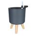 Self Watering Planter 1Pc Self Watering Planter Flower Pot with Water Level Indicator Plant Pot with Wood Feet