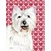 Carolines Treasures Westie Hearts Love And Valentines Day Portrait Flag - Garden Size