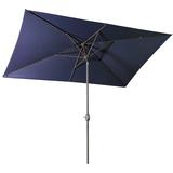 Dtwnek 6.5 ft. x 10 ft Rectangular Patio Umbrella with Tilt Crank and 6 Sturdy Ribs for Deck Lawn Pool Navy Blue