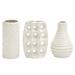 CosmoLiving by Cosmopolitan 5 W 8 H White Ceramic Vase with Varying Patterns Set of 3