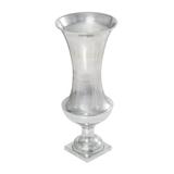 DecMode Silver Traditional Aluminum Curve Flower Vase 9 W x 21 H
