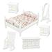1:12 Mini Furniture Double Bed Long Mirror Bedside Table Chair Cabinet Doll House Accessories6pcs/Set
