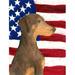 Carolines Treasures USA American Flag with Doberman Garden Size Flag