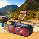 Speaker Ozmmyan Portable Solar Bluetooth Speakers Wireless Outdoor Speaker With Subwoofer Deep Bass Large Powerful Stereo Speaker With Power Bank Car Computer Speakers Bluetooth Speakers Red