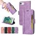 Apple iPhone 7 Plus/Apple iPhone 8 Plus Wallet Cover with Wrist Strap Drop Protection Durable PU Leather Magnetic Clasp Flip Holder Card Slots Purse Phone Case Cover Purple