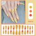 BECLOTH Yellow Press On Nails Line French False Nail Patch Nail Kit Glitter Sequins Nail Stickers False Nail Tips