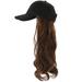 NUOLUX Long Curly Wig Hat Peaked Cap Wig Hat with Hair Attached Synthetic Wig for Women